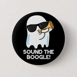 Chapa Redonda De 5 Cm Sonar El Funny Ghost Bugle Pun Dark BG