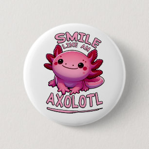 Chapa Redonda De 5 Cm Sonreír como un Axolotl