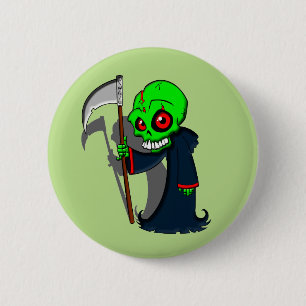 Chapa Redonda De 5 Cm Sonriente Grim Reaper Ilustracion de Guay espeluzn