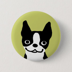 Chapa Redonda De 5 Cm Sonrisa de Boston Terrier