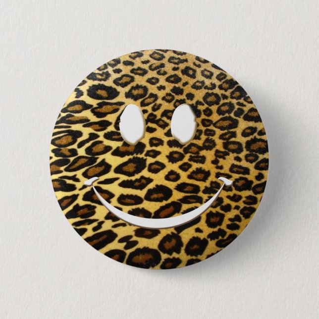 Chapa Redonda De 5 Cm Sonrisa del leopardo (Anverso)