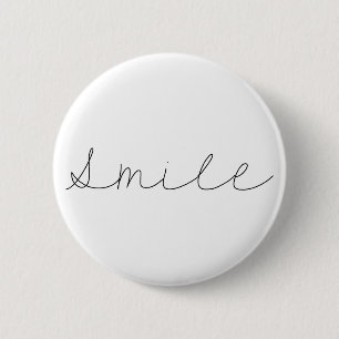 Chapa Redonda De 5 Cm Sonrisa   Escritura a mano de cotización de estilo