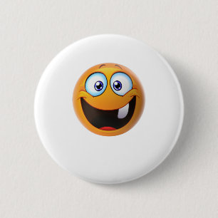 Chapa Redonda De 5 Cm Sonrisa inofensiva Amarillo