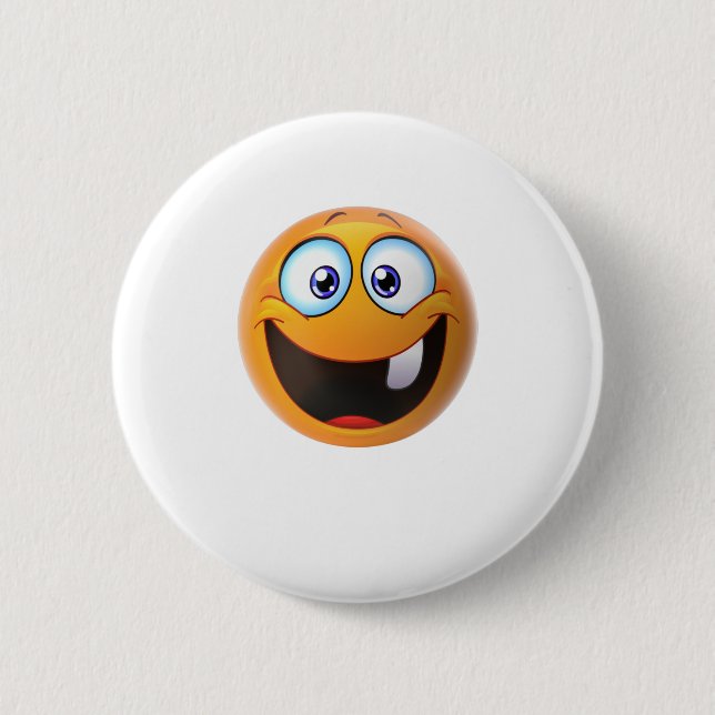 Chapa Redonda De 5 Cm Sonrisa inofensiva Amarillo (Anverso)