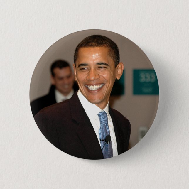 Chapa Redonda De 5 Cm Sonrisas de presidente Barack Obama (Anverso)