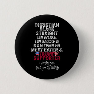 Chapa Redonda De 5 Cm Soporte cristiano negro heterosexual de Trump desp