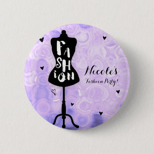 Chapa Redonda De 5 Cm Soporte de Maniquí Vintage Retro Morado MODA Fiest