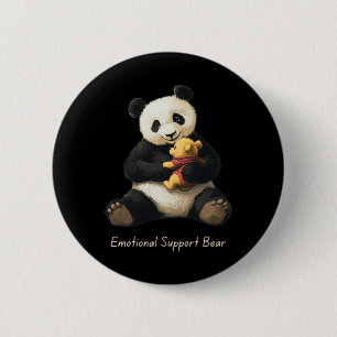 Chapa Redonda De 5 Cm Soporte Emocional Para El Oso Panda Con Un Oso Cut