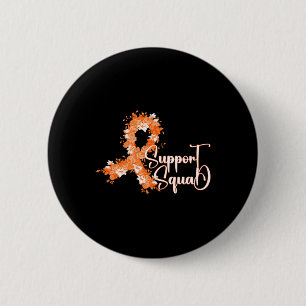 Chapa Redonda De 5 Cm Soporte para Cáncer de Squad Naranja Cinta Leucemi