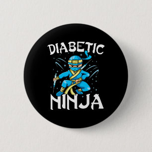 Chapa Redonda De 5 Cm Soporte para Diabetes Ninja Tipo 1 Diabetes Diabét