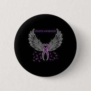 Chapa Redonda De 5 Cm Soporte para Epilepsy Awareness Costume Cinta púrp