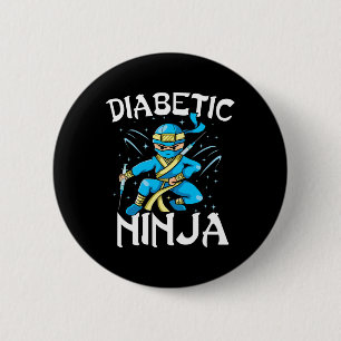 Chapa Redonda De 5 Cm Soporte T1d Diabetic Ninja Type 1 Diabetes Awarene