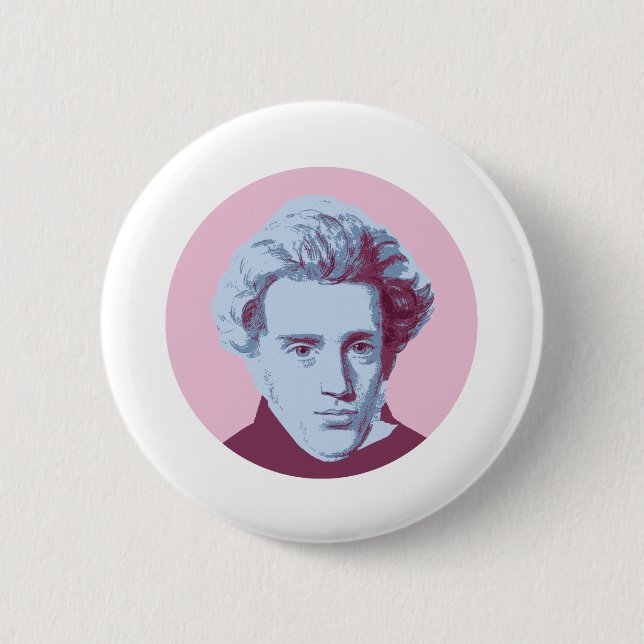 Chapa Redonda De 5 Cm Soren Kierkegaard (Anverso)