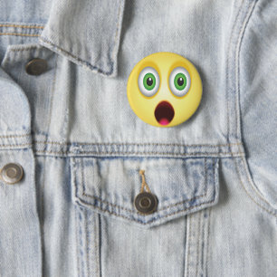 Chapa Redonda De 5 Cm Sorprendida cara de Emoji