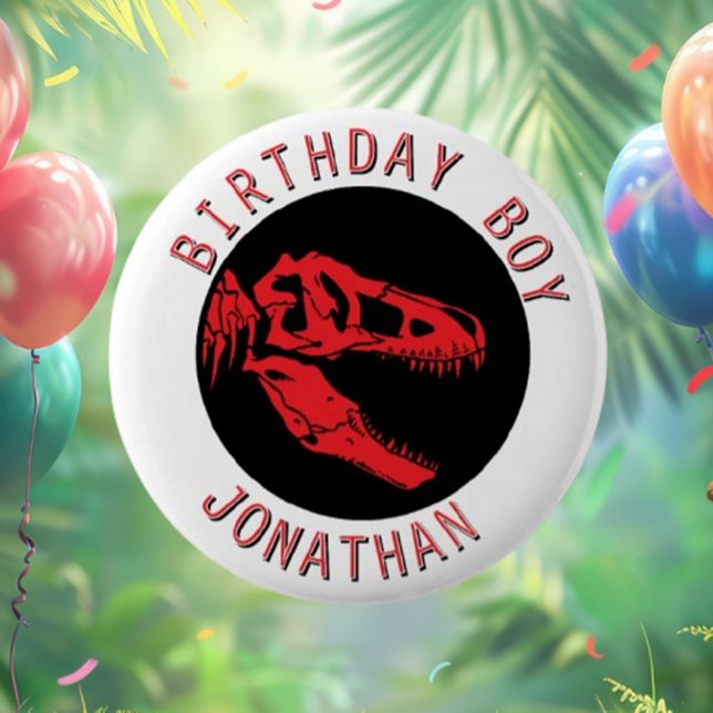 Chapa Redonda De 5 Cm Sorpresa por el cumpleaños (Roaring Dino Birthday Surprise Button: Unleash the Fun!)