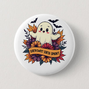 Chapa Redonda De 5 Cm Sorta Sweet Sorta Spooky Halloween Fall Love