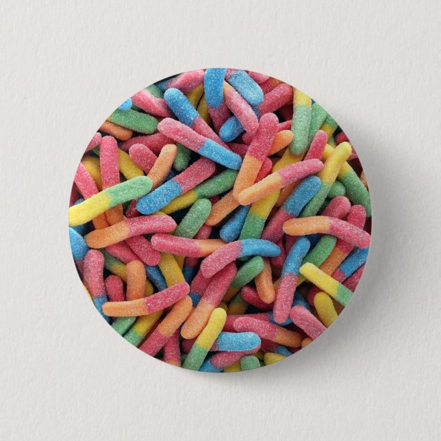 Chapa Redonda De 5 Cm Sour Gummy Worms (Anverso)