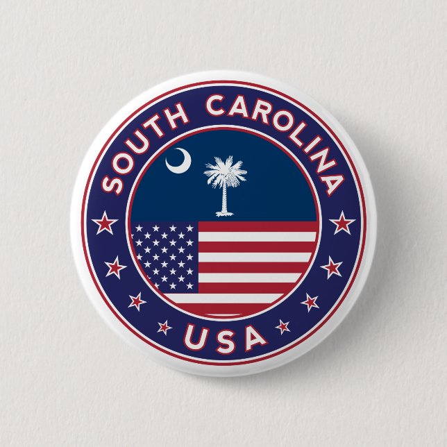 Chapa Redonda De 5 Cm South Carolina (Anverso)