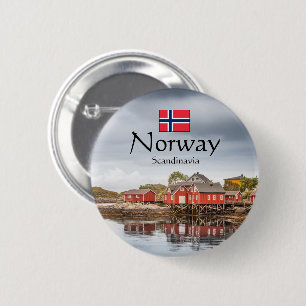 Chapa Redonda De 5 Cm Souvenir de Noruega