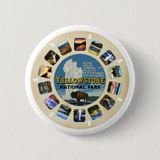 Chapa Redonda De 5 Cm Souvenir del parque nacional Yellowstone retro