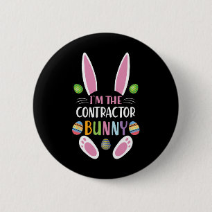 Chapa Redonda De 5 Cm Soy el conejo contratista divertido día de Pascua 
