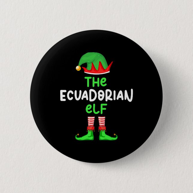 Chapa Redonda De 5 Cm Soy el ecuatoriano Elf Ecuador Navidades Diversión (Anverso)