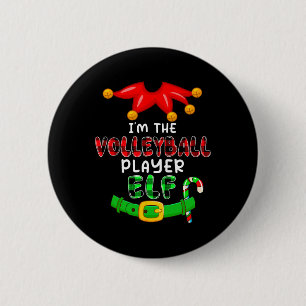 Chapa Redonda De 5 Cm Soy el jugador de voleibol Elf Xmas disfraces Elf 