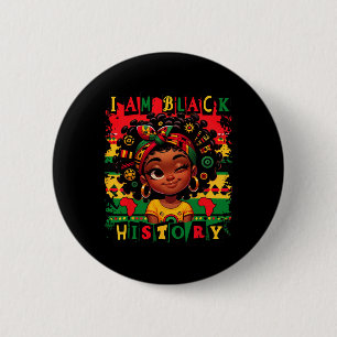Chapa Redonda De 5 Cm Soy el Mes de la Historia Negra Niños y Niñas Mela