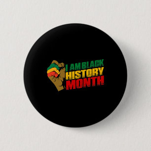 Chapa Redonda De 5 Cm Soy el Mes de la Historia Negra Orgullo Afroameric