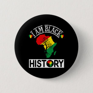 Chapa Redonda De 5 Cm Soy el Mes de la Historia Negra Orgullo Afroameric