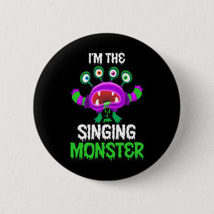 Chapa Redonda De 5 Cm Soy el monstruo cantante de Halloween
