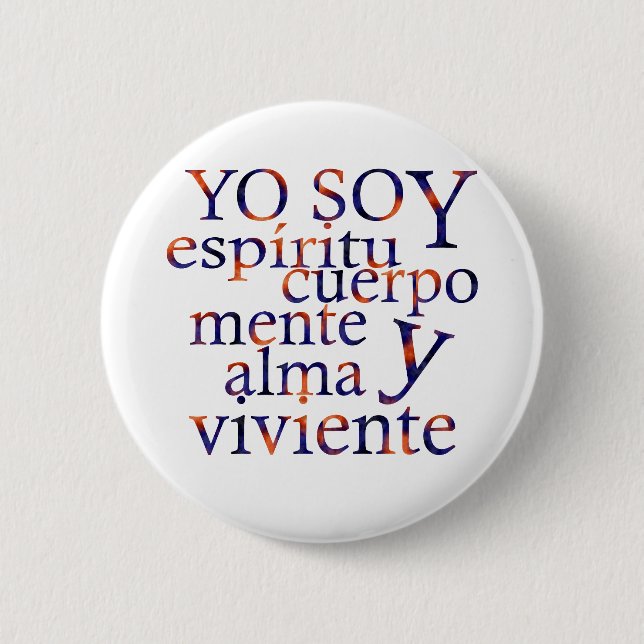 Chapa Redonda De 5 Cm Soy Esp Cuerpo Espiritual (Anverso)