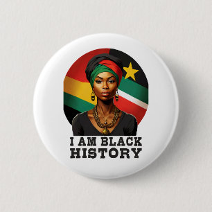 Chapa Redonda De 5 Cm Soy historia negra