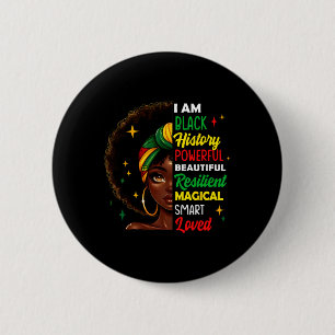 Chapa Redonda De 5 Cm Soy Historia Negra Mujeres Poderosas Chicas Histor