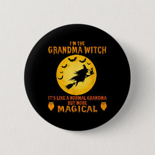 Chapa Redonda De 5 Cm Soy La Abuela Bruja Halloween Magnífica Escoba