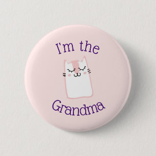 Chapa Redonda De 5 Cm Soy la abuela Cute Kitycat