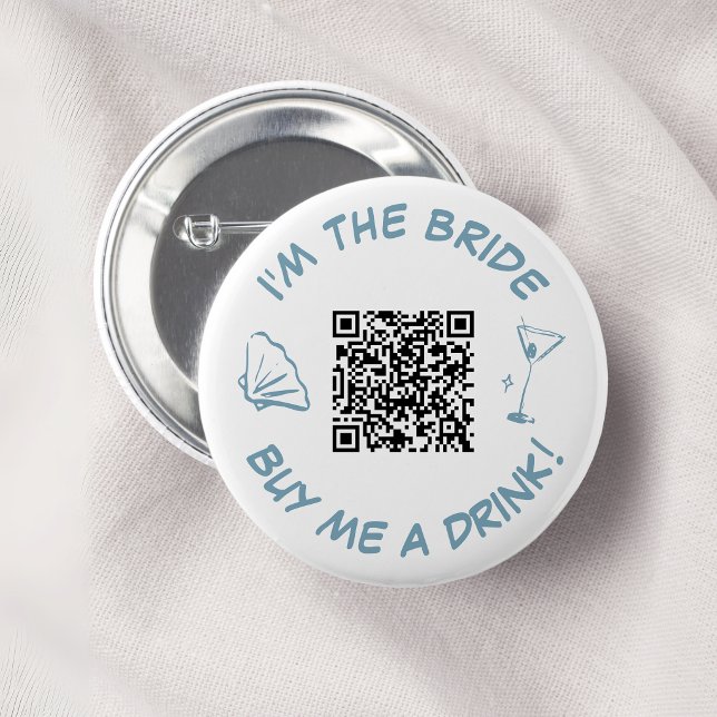 Chapa Redonda De 5 Cm Soy la novia, cómprame una bebida código QR (Subido por el creador)