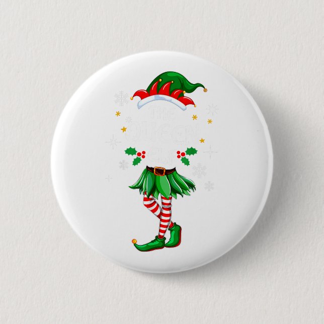Chapa Redonda De 5 Cm Soy la Reina Elf que coteja Navidades disfrazarse  (Anverso)