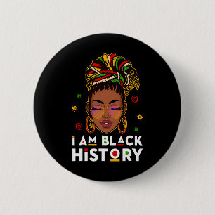 Chapa Redonda De 5 Cm Soy Mes de la Historia Negra Afroamericano Para Mu