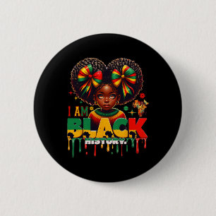Chapa Redonda De 5 Cm Soy Mes de la Historia Negra Afroamericano Para Ni