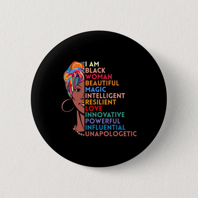 Chapa Redonda De 5 Cm Soy mujer negra africana norteamericana regalo de  (Anverso)