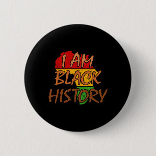 Chapa Redonda De 5 Cm Soy negro, mes de la historia, periodo de la guerr