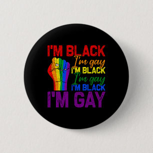 Chapa Redonda De 5 Cm Soy negro soy gay poder puño Orgullo Lgbtq negro s