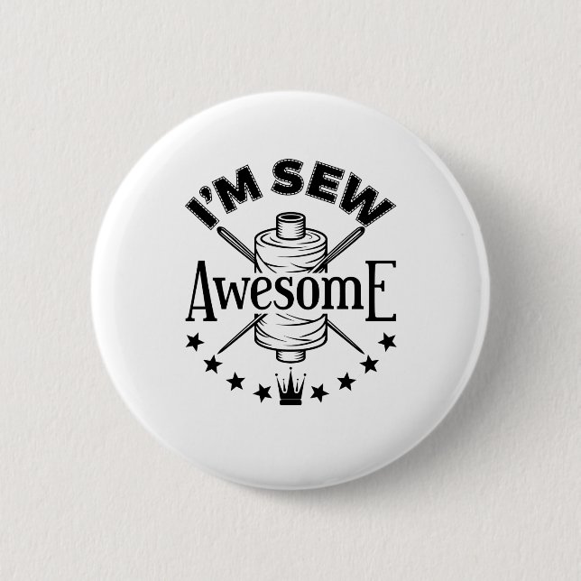 Chapa Redonda De 5 Cm Soy Sew Awesome Scoser Lover Seamstress (Anverso)