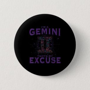 Chapa Redonda De 5 Cm Soy un Gemini Rótulo Zodiaco Gemini Gemelos de Art