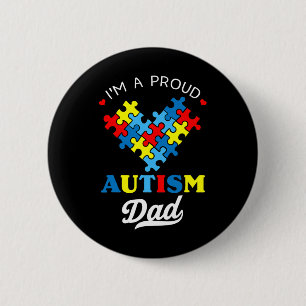 Chapa Redonda De 5 Cm Soy un padre orgulloso de autismo Conciencia del a
