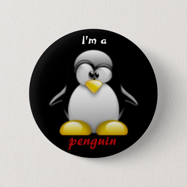Chapa Redonda De 5 Cm Soy un pingüino (Anverso)