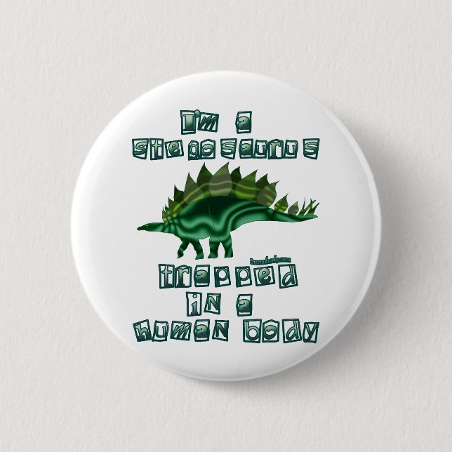 Chapa Redonda De 5 Cm Soy un Stegosaurus (Anverso)