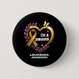 Chapa Redonda De 5 Cm Soy un superviviente Conciencia de la leucemia