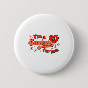 Chapa Redonda De 5 Cm Soy un tonto para ti Corazón de caramelo Divertido